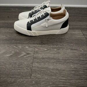 Giuseppe Zanotti White and Black Sneakers